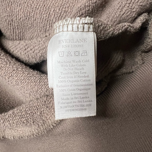 Everlane Hoodie Women’s XS Brown Pullover Sweatshirt Terry Organic Cotton - Picture 8 of 9